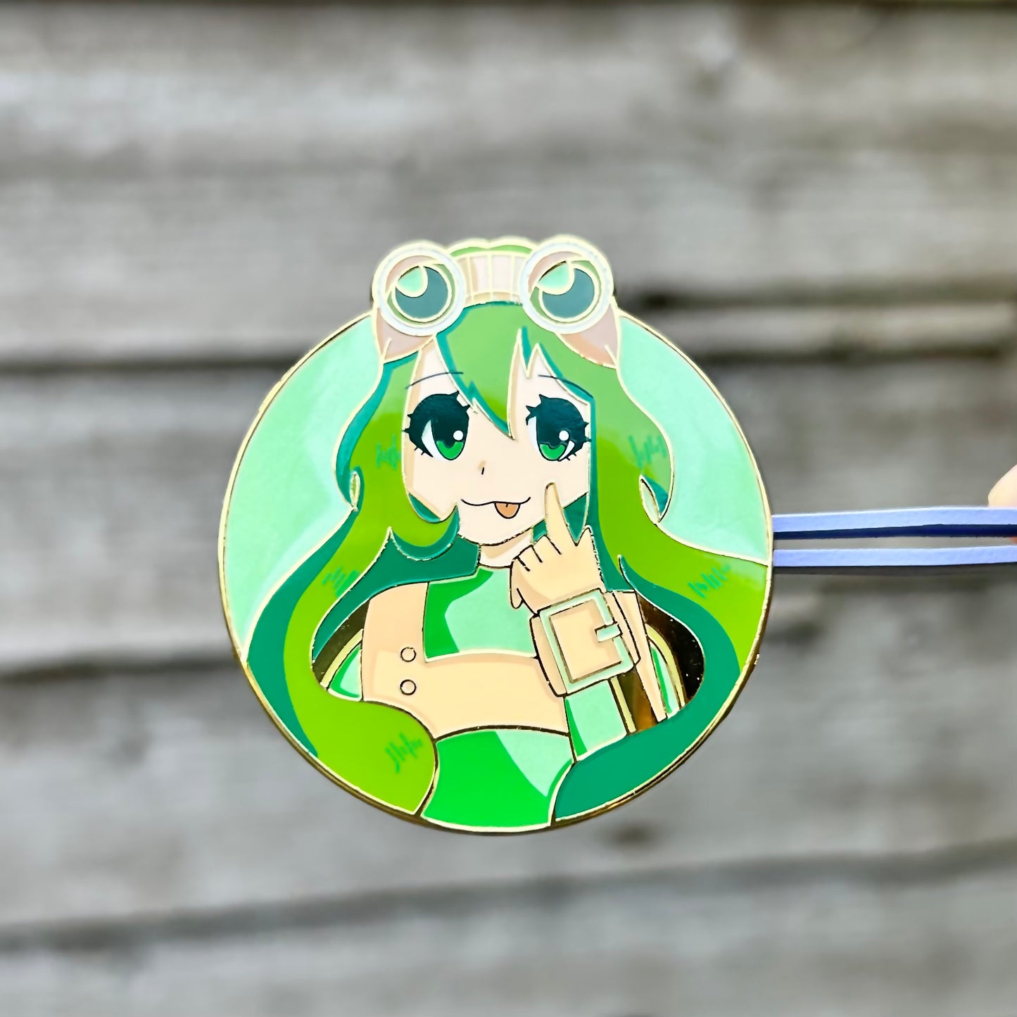 B-Grade Frog Girl Enamel Pin